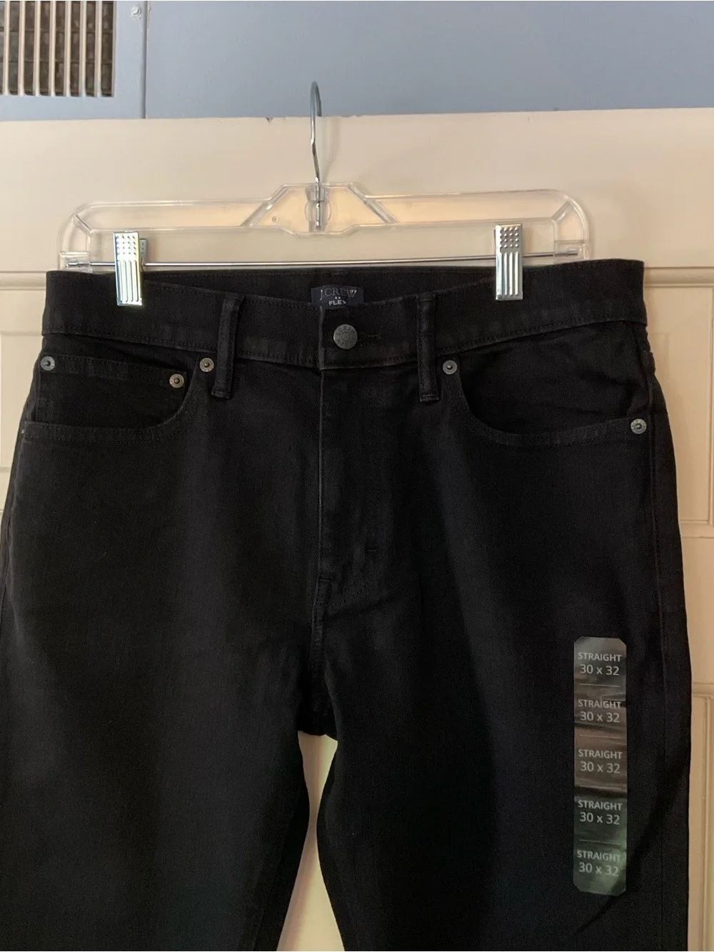 J.Crew Straight-fit jean in in‎ signature flex Dark Shadow Black Men’s 30x32 NWT